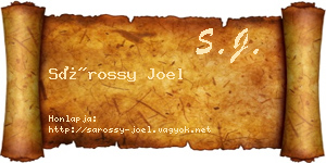 Sárossy Joel névjegykártya